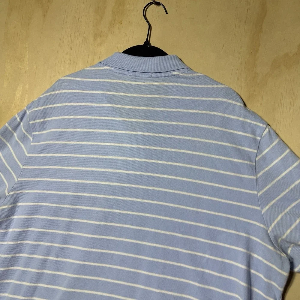 Polo Ralph Lauren Classic Fit Polo Shirt Mens XL Blue White Stripe Pony Golf